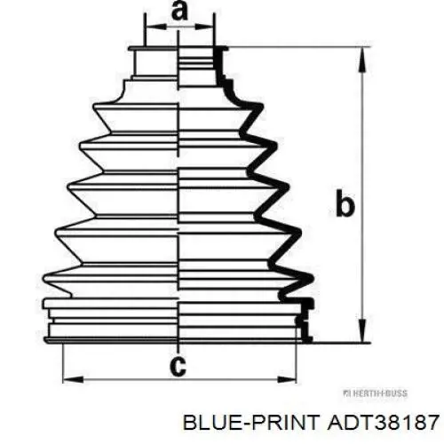 ADT38187 Blue Print fuelle, árbol de transmisión delantero exterior