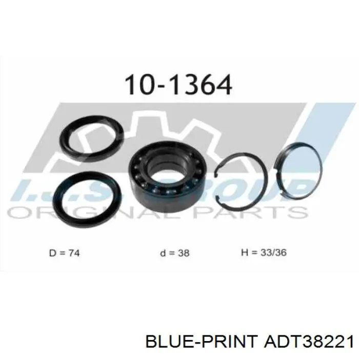 ADT38221 Blue Print cojinete de rueda delantero