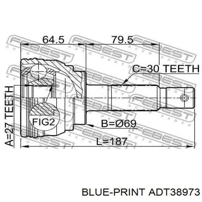 ADT38973 Blue Print junta homocinética exterior delantera