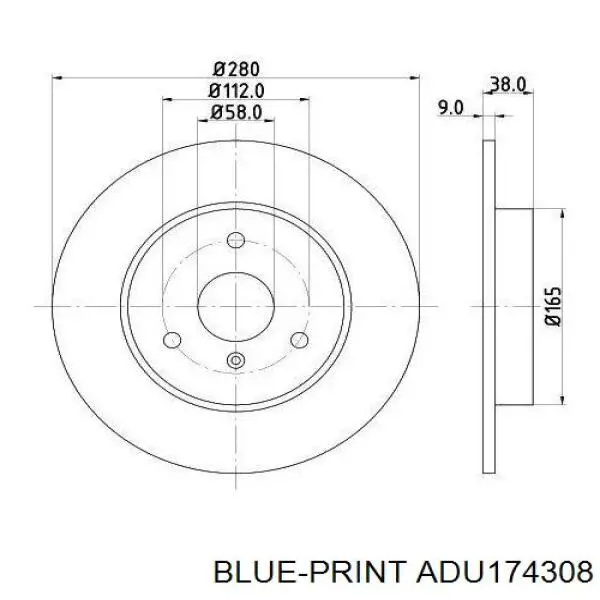 ADU174308 Blue Print disco de freno delantero