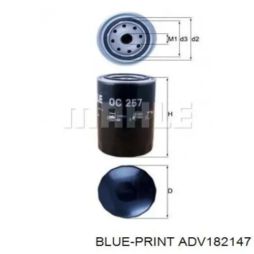 ADV182147 Blue Print filtro de aceite