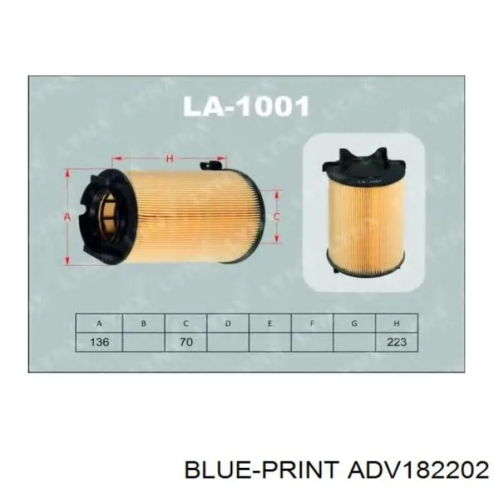 ADV182202 Blue Print filtro de aire