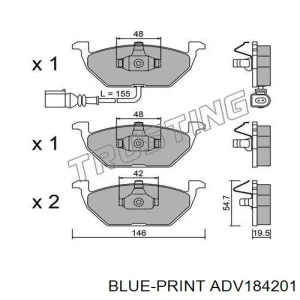 Pastillas freno delanteras Blue Print ADV184201 precio, desde 21,16 EUR