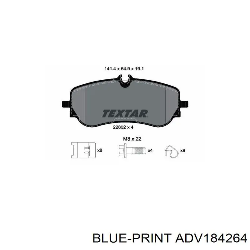 ADV184264 Blue Print pastillas de freno traseras