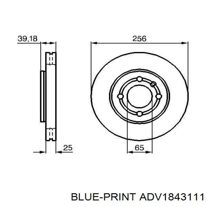 ADV1843111 Blue Print freno de disco delantero