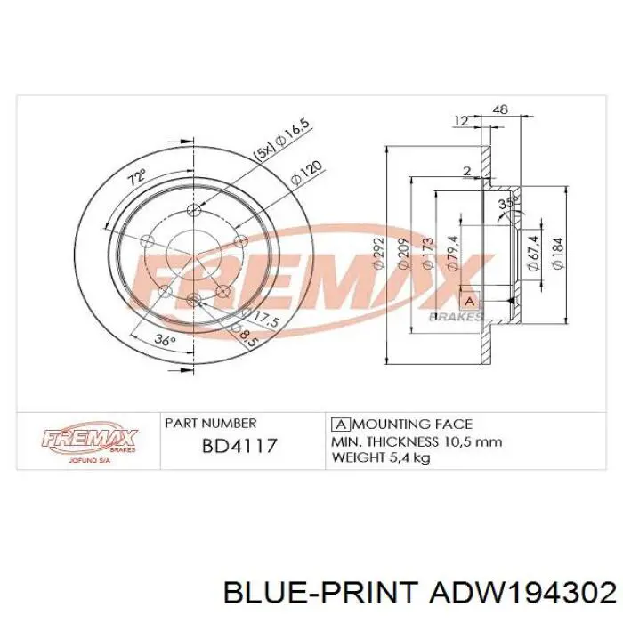 569127 General Motors Freno de disco trasero