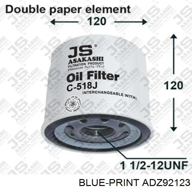 ADZ92123 Blue Print filtro de aceite