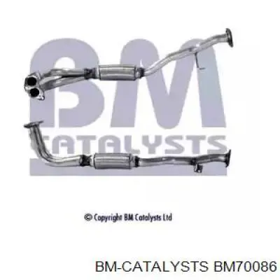 BM70086 BM Catalysts tubo de admisión del silenciador de escape delantero