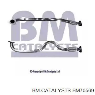 BM70569 BM Catalysts tubo de admisión del silenciador de escape delantero