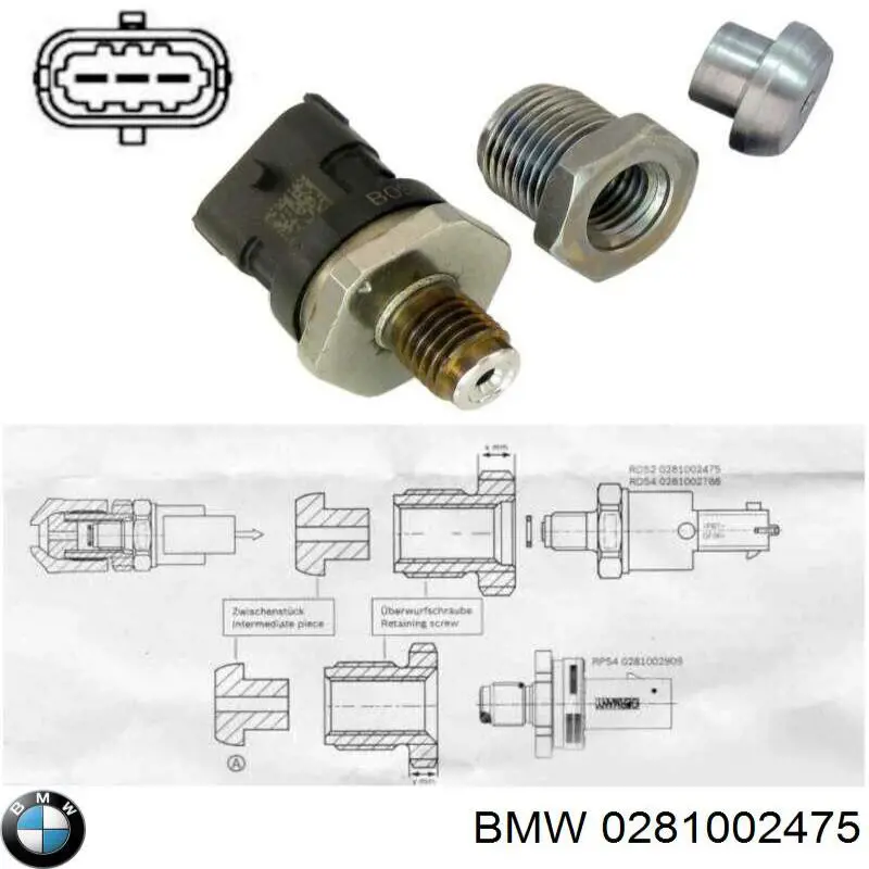 Comprar 0281002475 BMW Sensor de presión de combustible