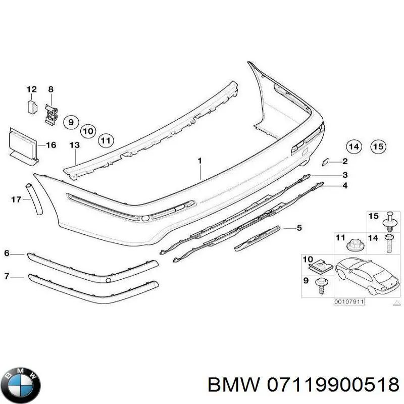 07119900518 BMW Pernos de culata