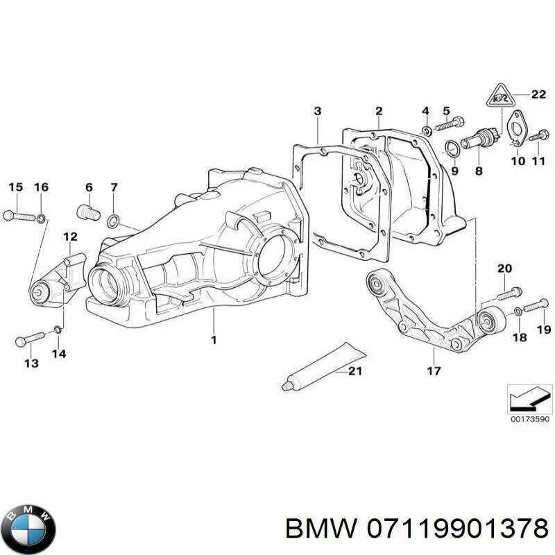 07119901378 BMW tornillo de montaje, amortiguador traasero