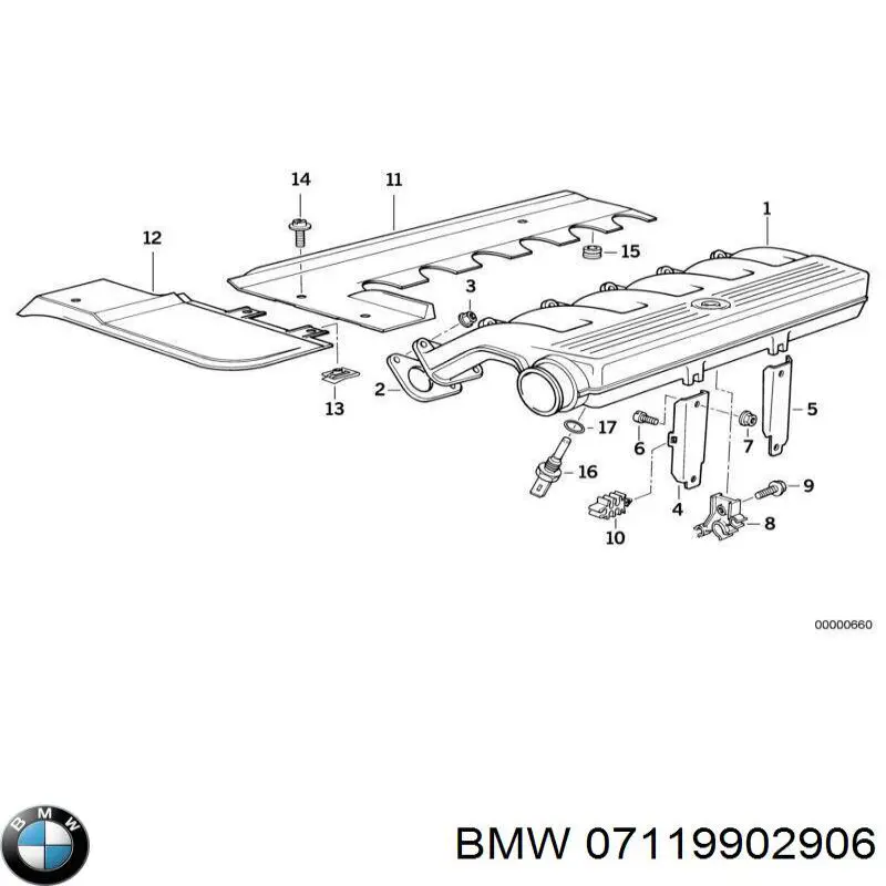 Perno de fijación del brazo inferior delantero 07119902906 BMW