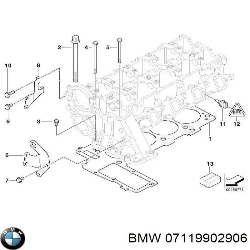 Perno de fijación, brazo delantero, inferior BMW 07119902906