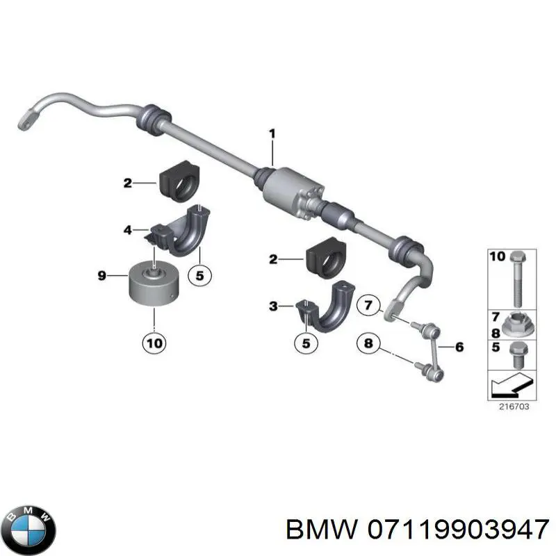 07119903947 BMW Perno de fijación del brazo inferior delantero