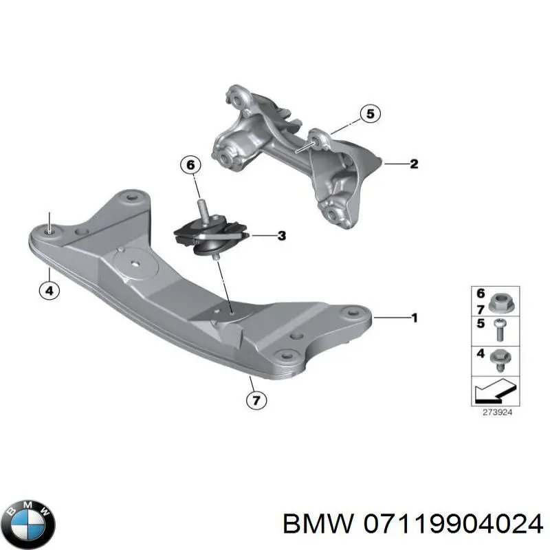 07119904024 BMW tornillo (tuerca de sujeción)