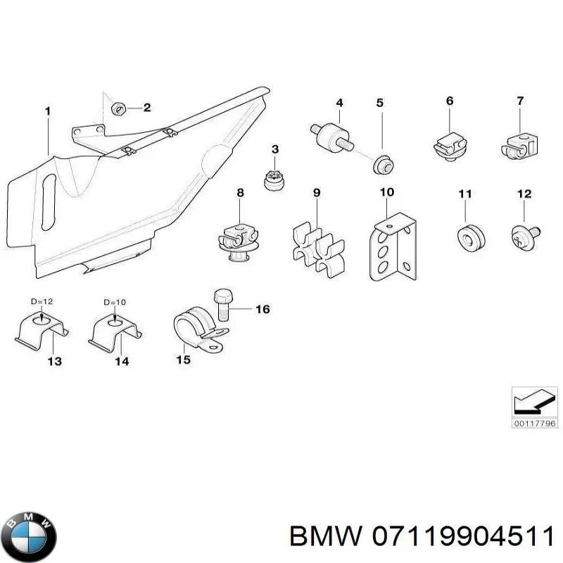 Perno de fijación del brazo inferior delantero BMW 07119904511 precio, desde 1,66 EUR