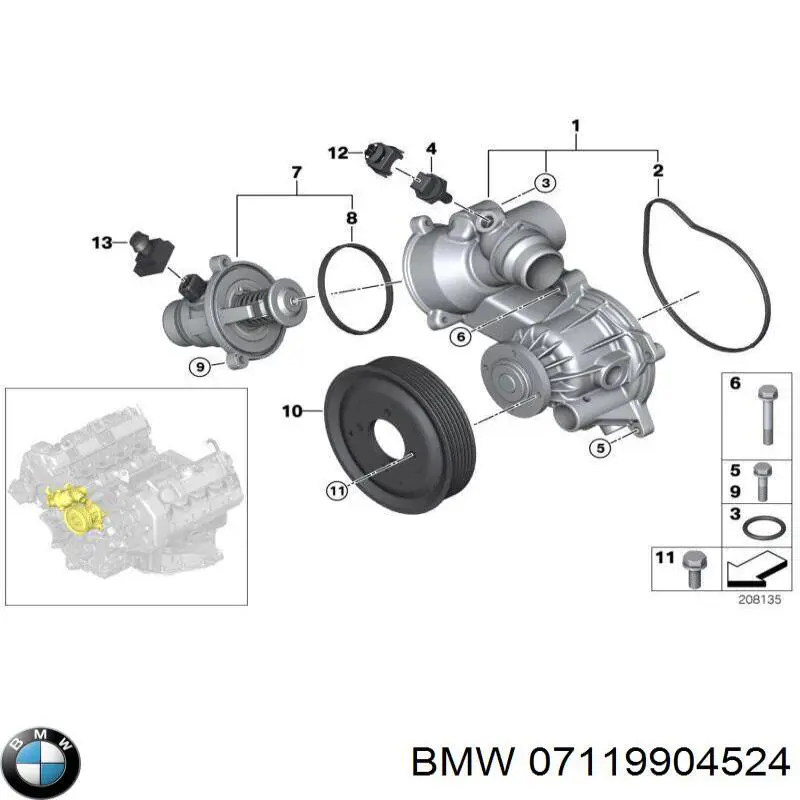 Perno de fijación del brazo inferior delantero BMW 07119904524 precio, desde 2,33 EUR