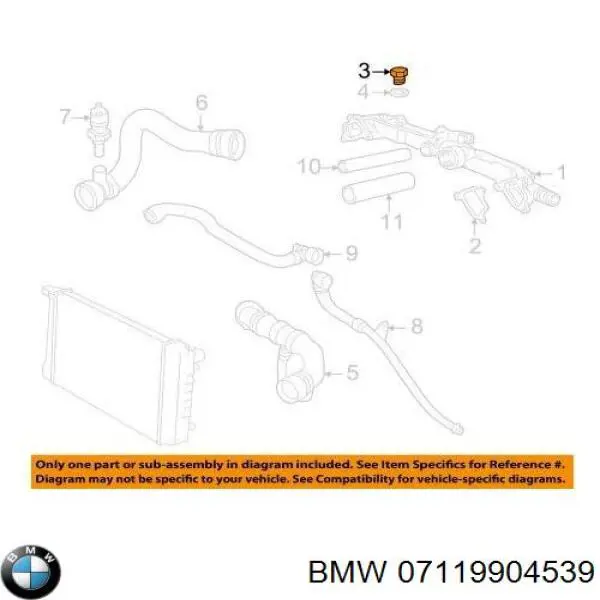 7119904539 BMW tapon de bloqueo de eje trasero/delantero