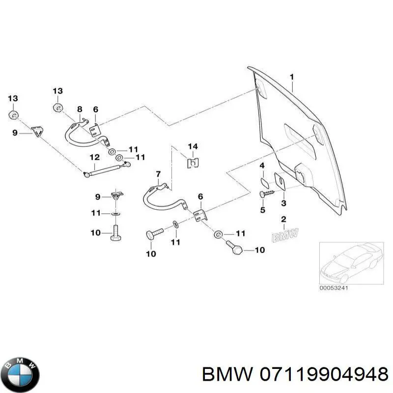 07119904948 BMW Tuerca de fijación del tubo de escape