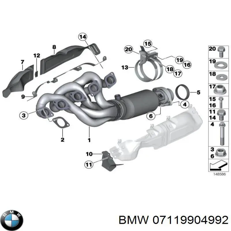 Comprar 07119904992 BMW Perno de fijación del brazo inferior delantero