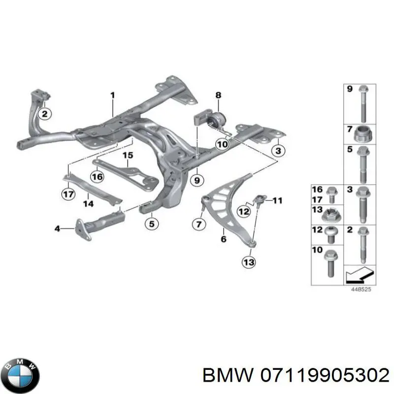 07119905302 BMW perno de fijación, brazo oscilante delantera, inferior
