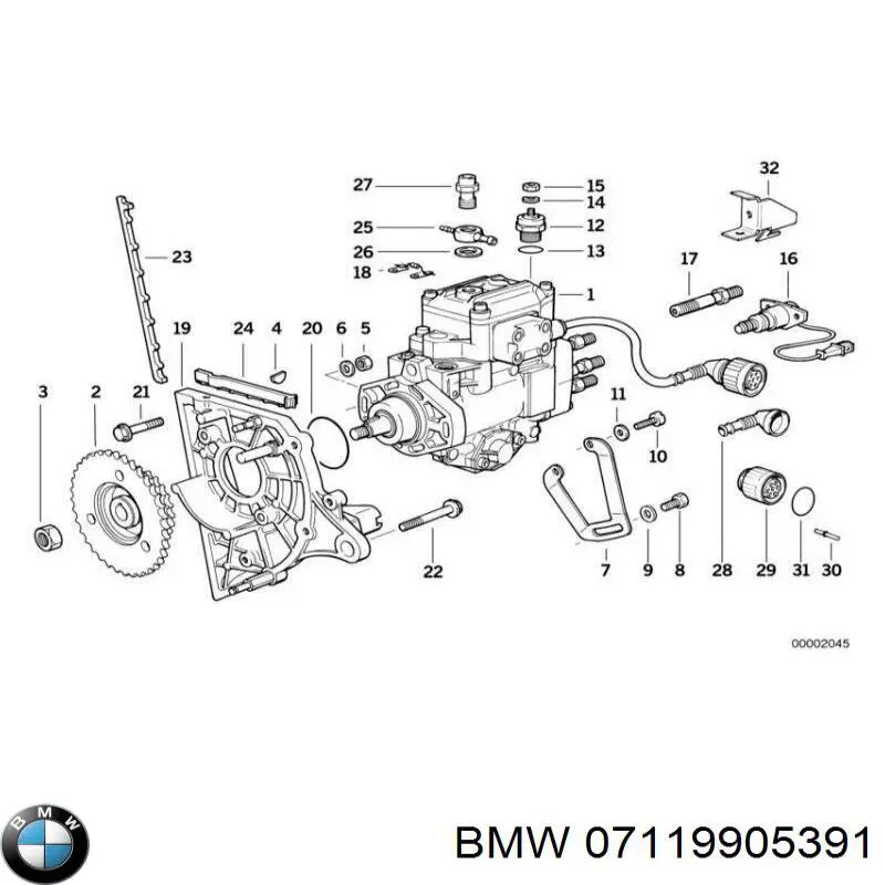 07119905391 BMW perno de fijación, brazo oscilante delantera, inferior