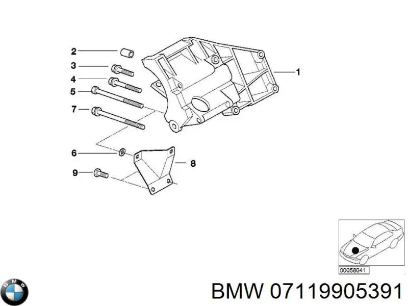 Comprar 07119905391 BMW Perno de fijación del brazo inferior delantero