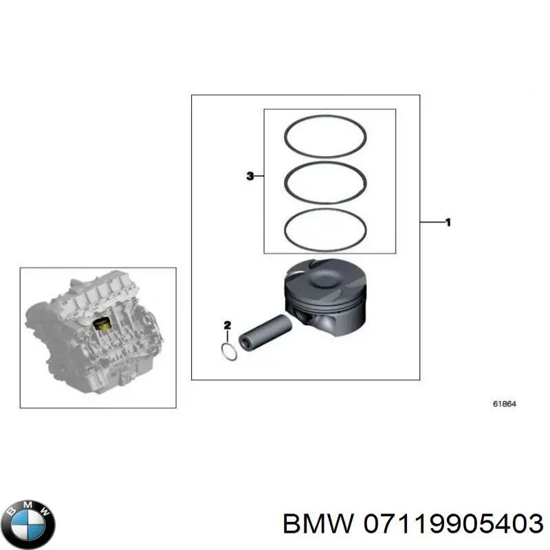 Perno de fijación del brazo inferior delantero 07119905403 BMW