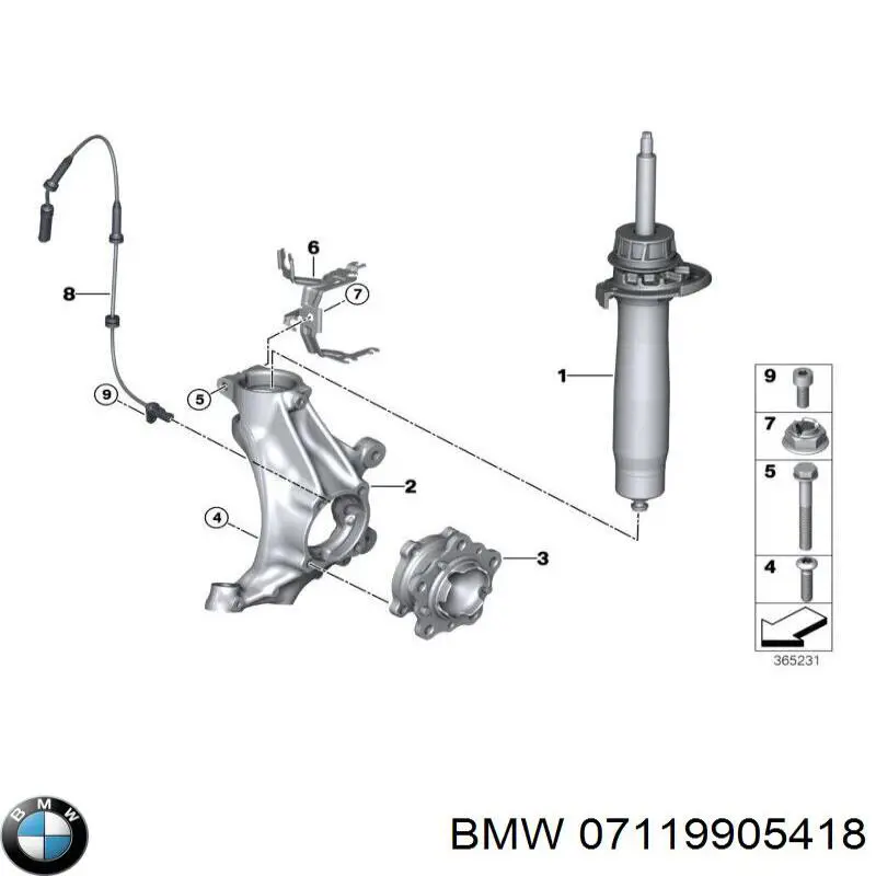 07119905418 BMW perno de fijación, brazo oscilante delantera, inferior