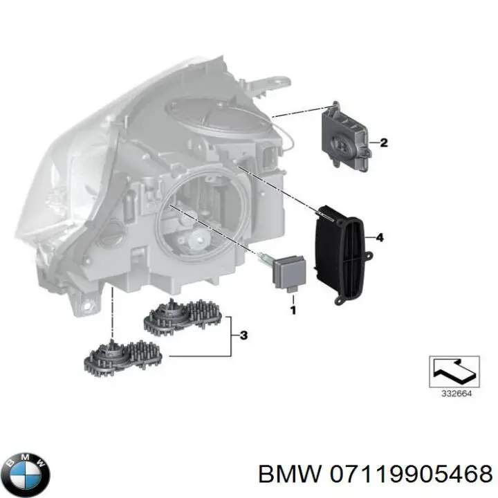 07119905468 BMW bombilla, luz de gálibo, delantera