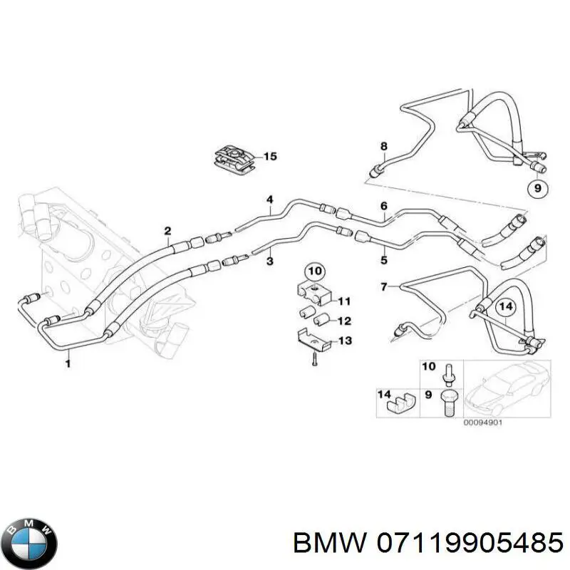 07119905485 BMW perno de fijación, brazo oscilante delantera, inferior