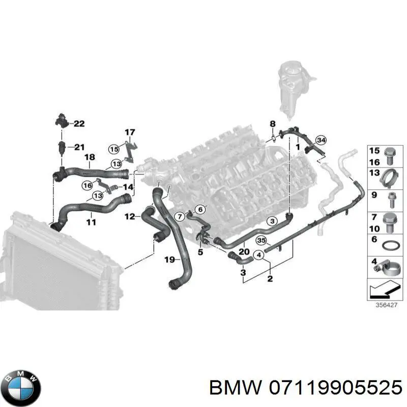 Perno de fijación del brazo inferior delantero BMW 07119905525 precio, desde 1,82 EUR