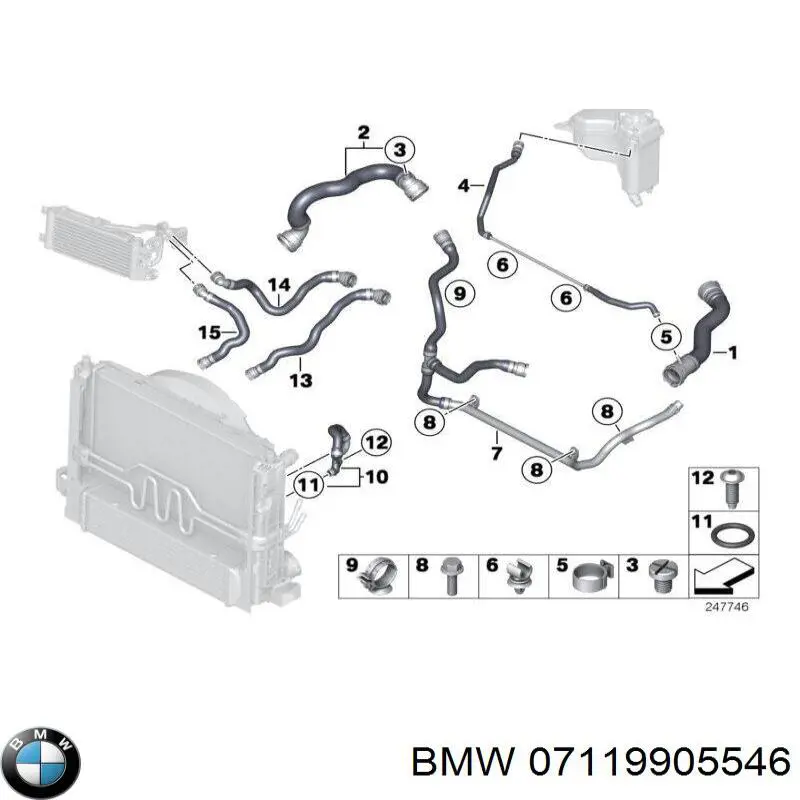 7119905546 BMW perno de fijación, brazo oscilante delantero