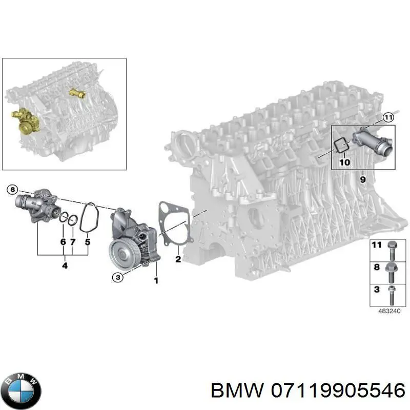 Comprar 07119905546 BMW Perno de fijación del brazo oscilante delantero