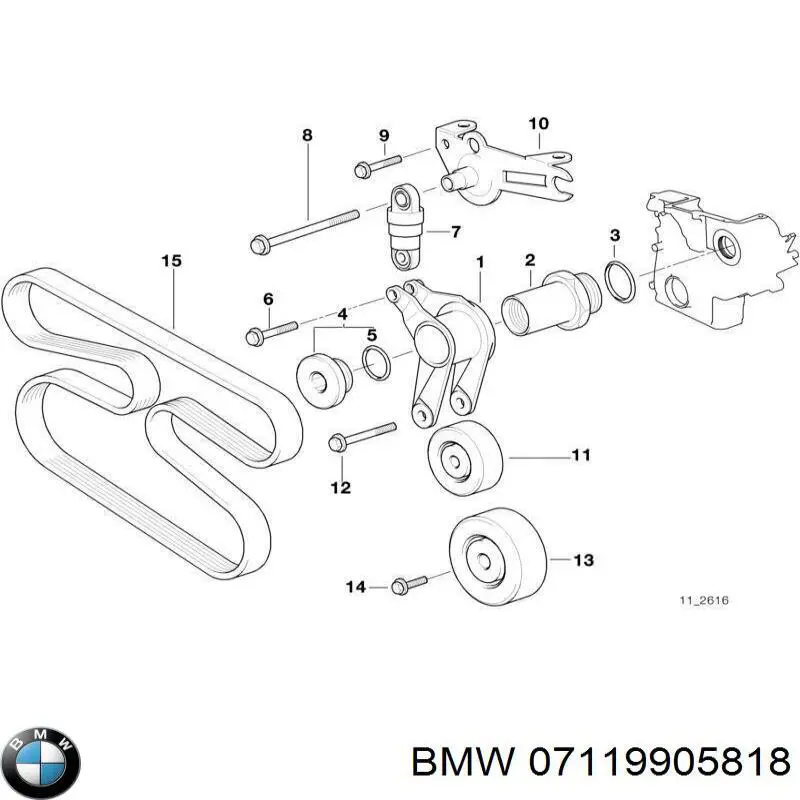 Comprar 07119905818 BMW Perno de fijación del brazo inferior delantero