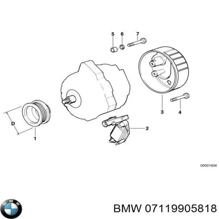 07119905818 BMW perno de fijación, brazo oscilante delantera, inferior