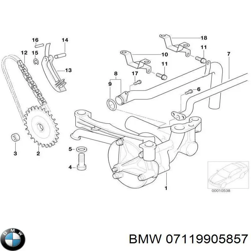 Tuerca del engranaje de la bomba de aceite BMW 07119905857 precio, desde 1,78 EUR