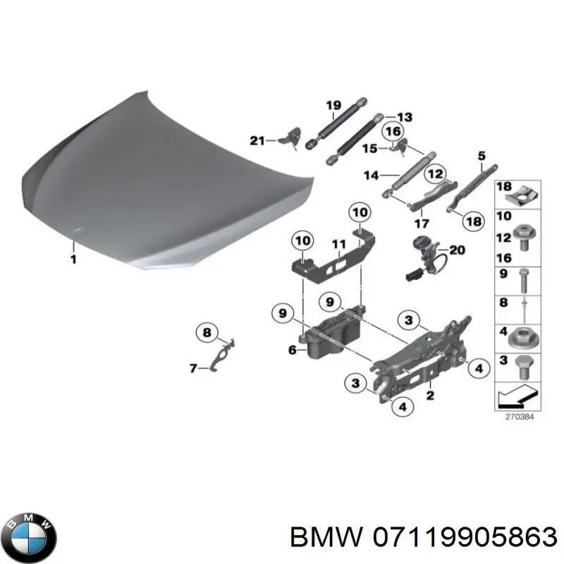 07119905863 BMW Perno de fijación del brazo inferior delantero