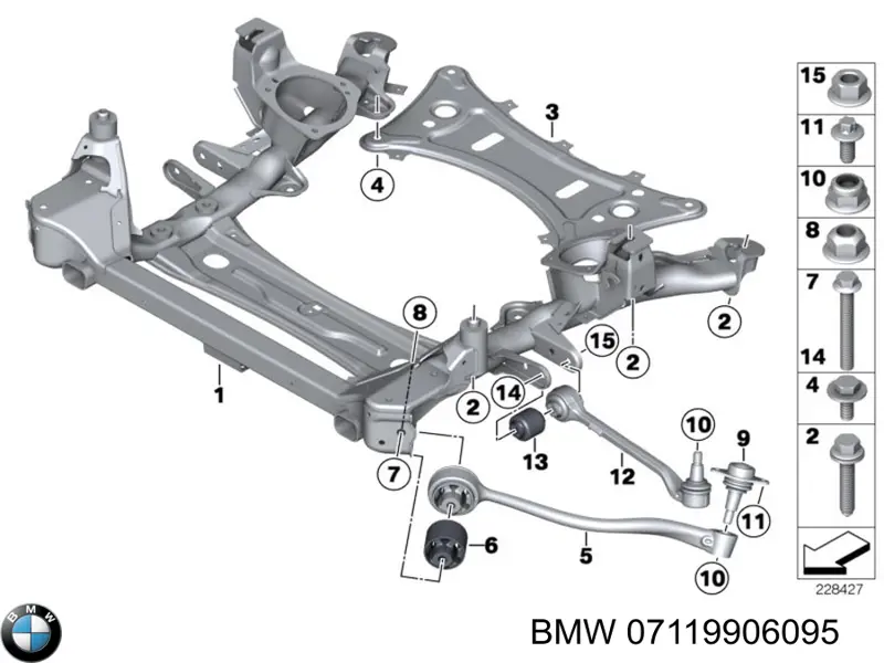 Perno de fijación, brazo delantero, inferior para BMW X4 (F26)