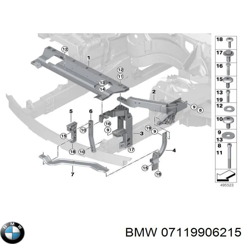 07119906215 BMW cuerpo intermedio inyector superior