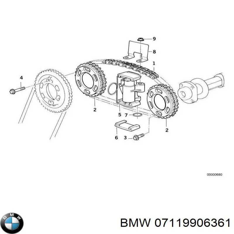 7119906361 BMW junta, tapa de tubo de llenado de aceite