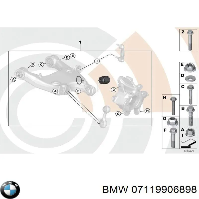 Comprar 07119906898 BMW Perno de fijación del brazo oscilante delantero