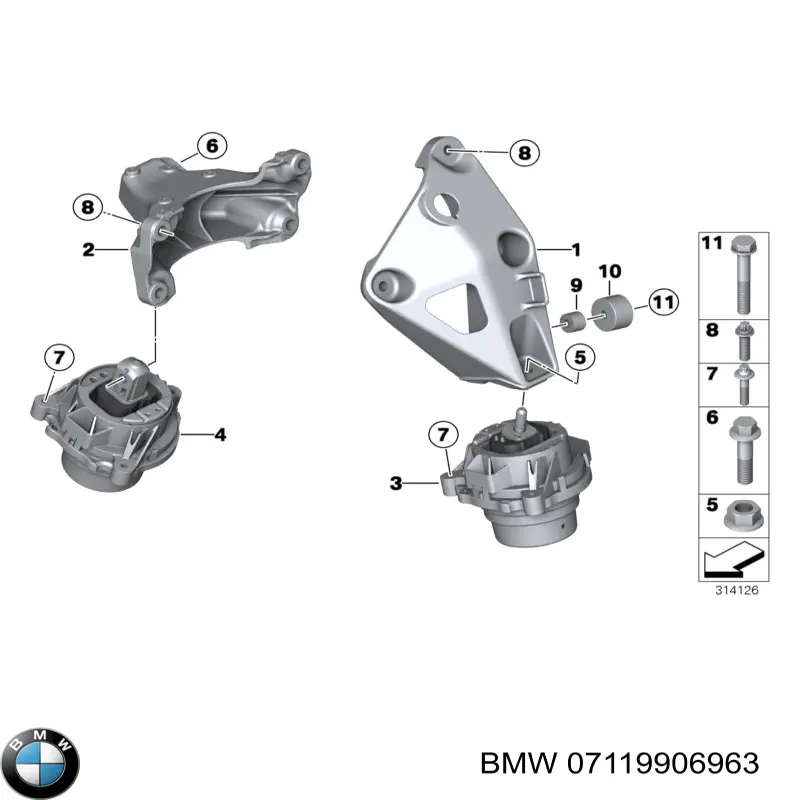 7119906963 BMW tornillo de culata