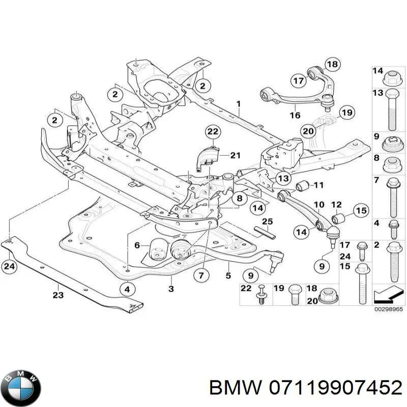 Comprar 07119907452 BMW Perno de fijación del brazo oscilante delantero