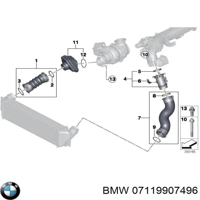 07119907496 BMW junta, tapa de tubo de llenado de aceite