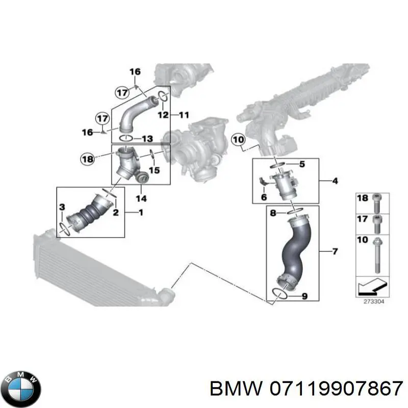 07119907867 BMW junta, tapa de tubo de llenado de aceite