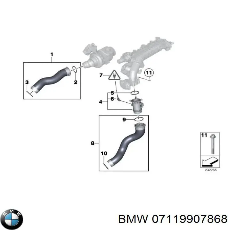 07119907868 BMW junta, tapa de tubo de llenado de aceite