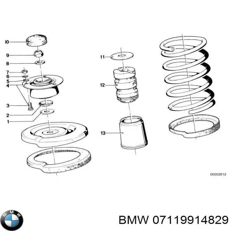 Perno de fijación del brazo oscilante delantero 07119914829 BMW