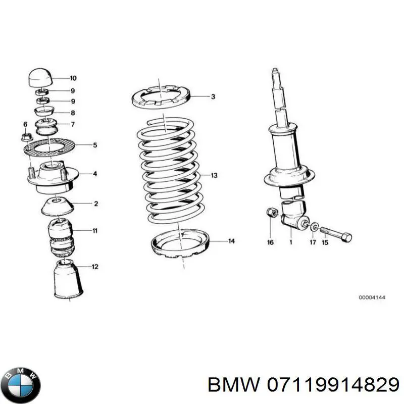 Perno de fijación del brazo oscilante delantero BMW 07119914829 precio, desde 12,89 EUR
